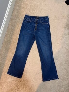 Banana Republic Factory Dark Blue cropped Flare Jeans